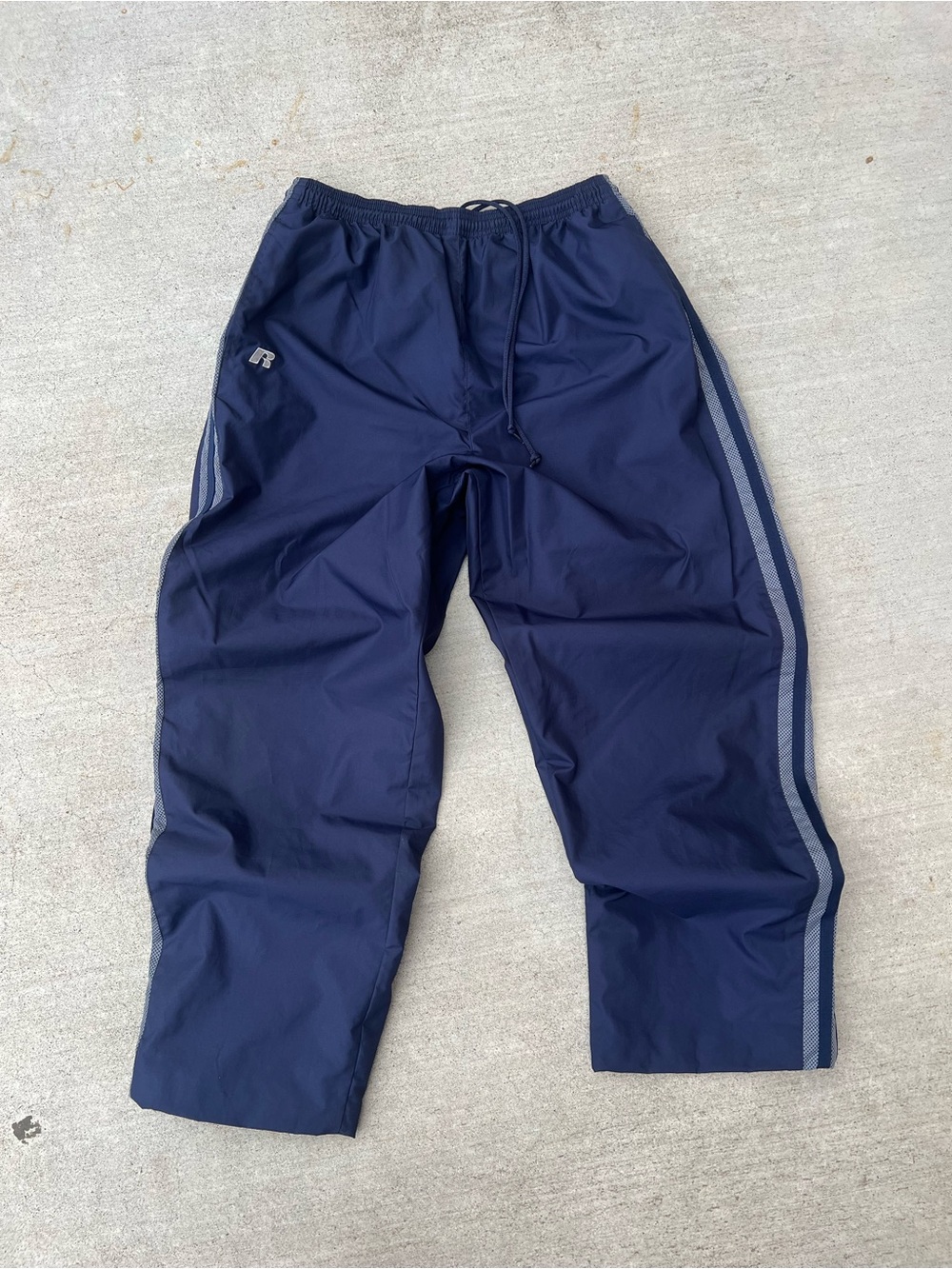 Men's Russel Navy Track Pants with Side Stripe